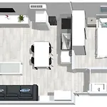 Roses Apartments Estudio 1 vista mar lateral